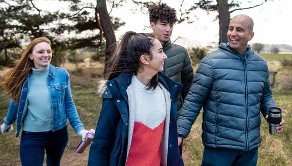 Family walking outside together